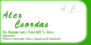 alex csordas business card